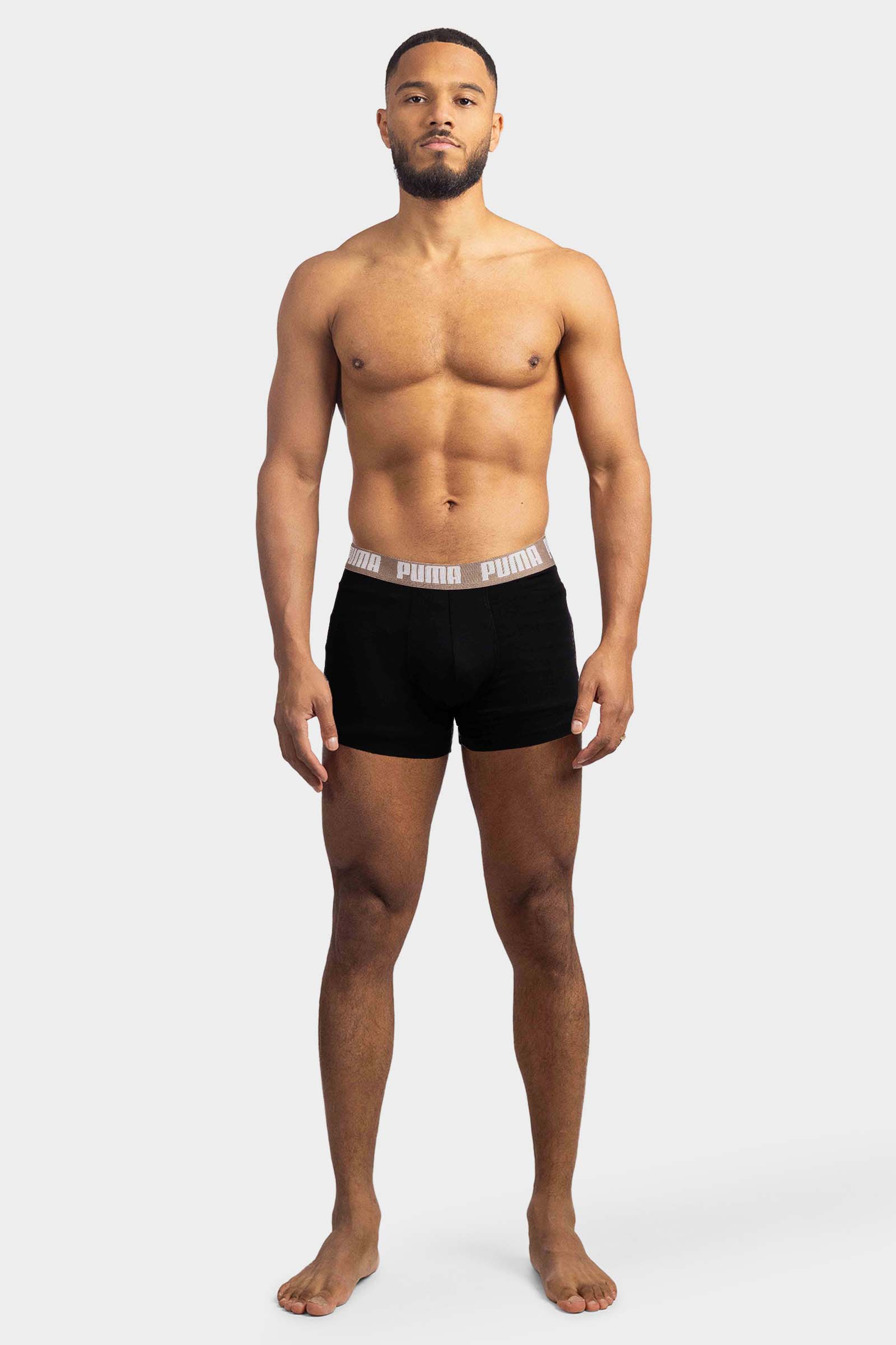 Puma Heritage Stripe Boxershorts 4-Pack Heren Zwart/Bruin