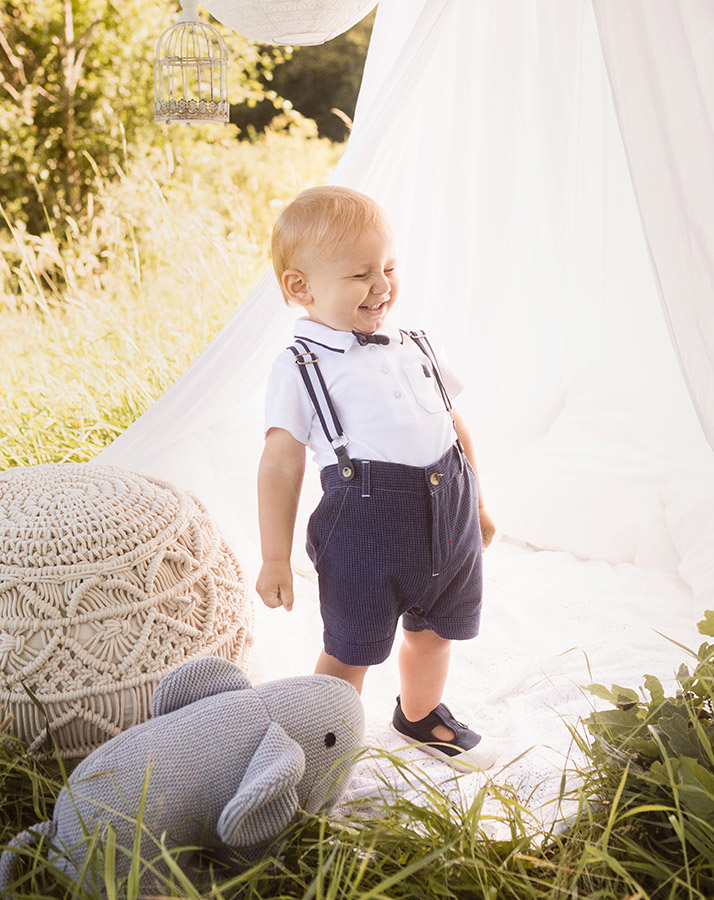 Body-Hemd CLASSIC BOYS mit abnehmbarer Fliege in weiß/marine