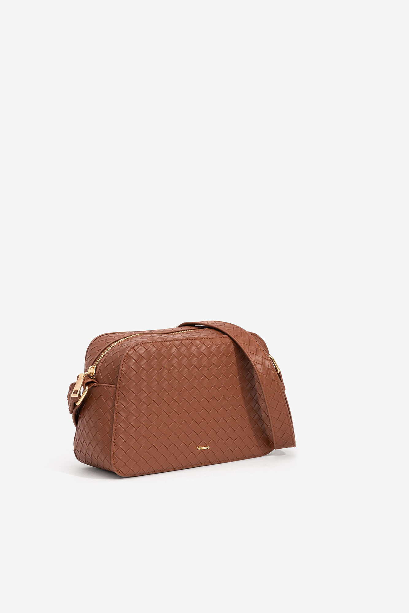 Bolsa de ombro texturizada - Marrom escuro