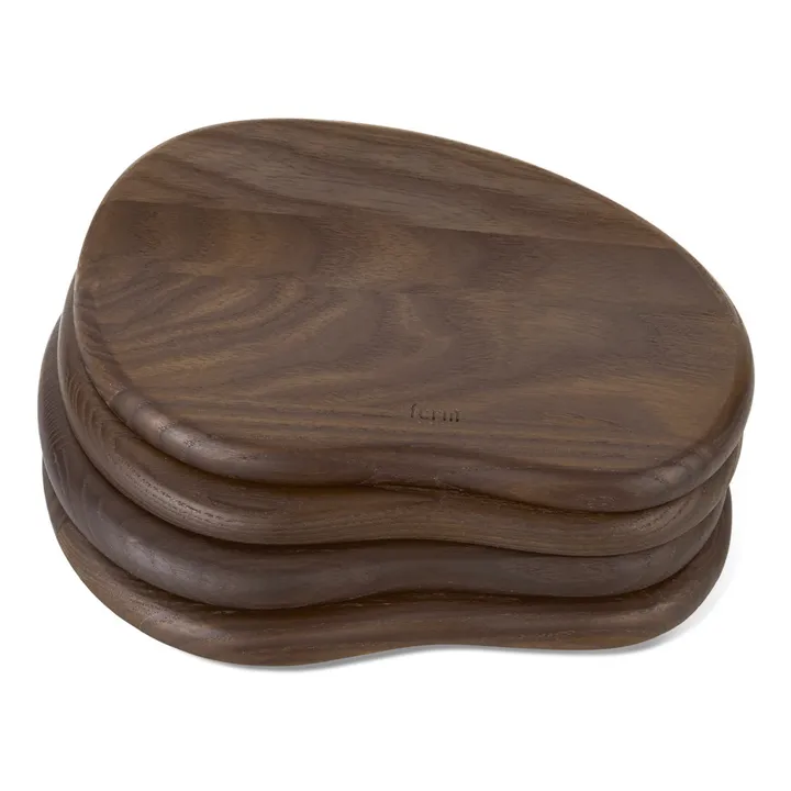 Ferm Living Planches de présentation Cairn en bois - Set de 4 | Marron