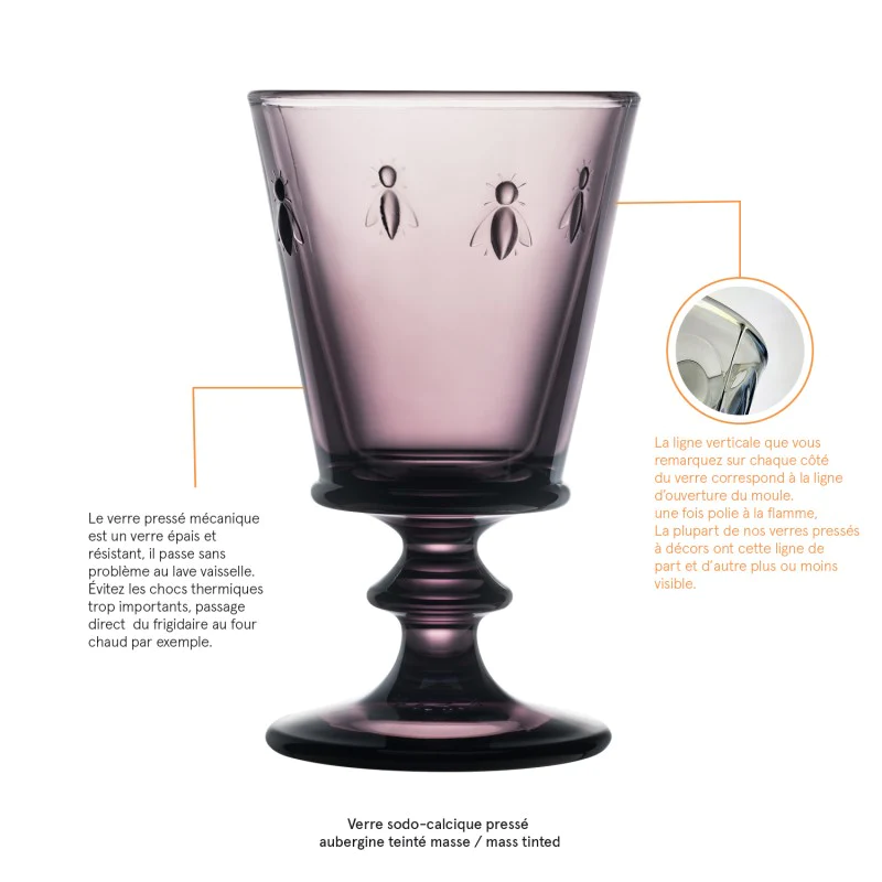 Set de 6 verres à vin, ABEILLE La Rochère