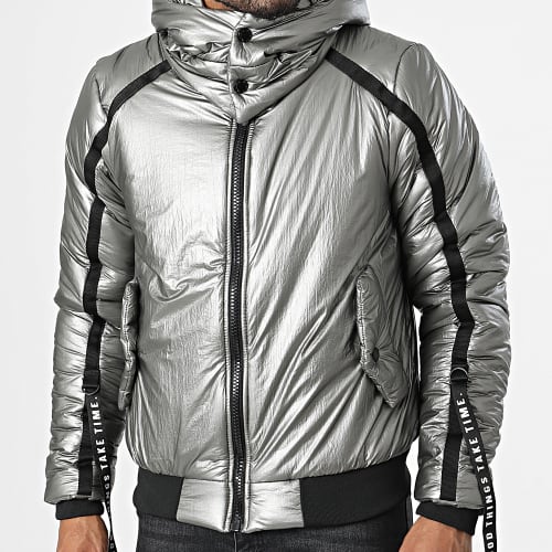 Veste Capuche A Bandes MNT-10022 Gris