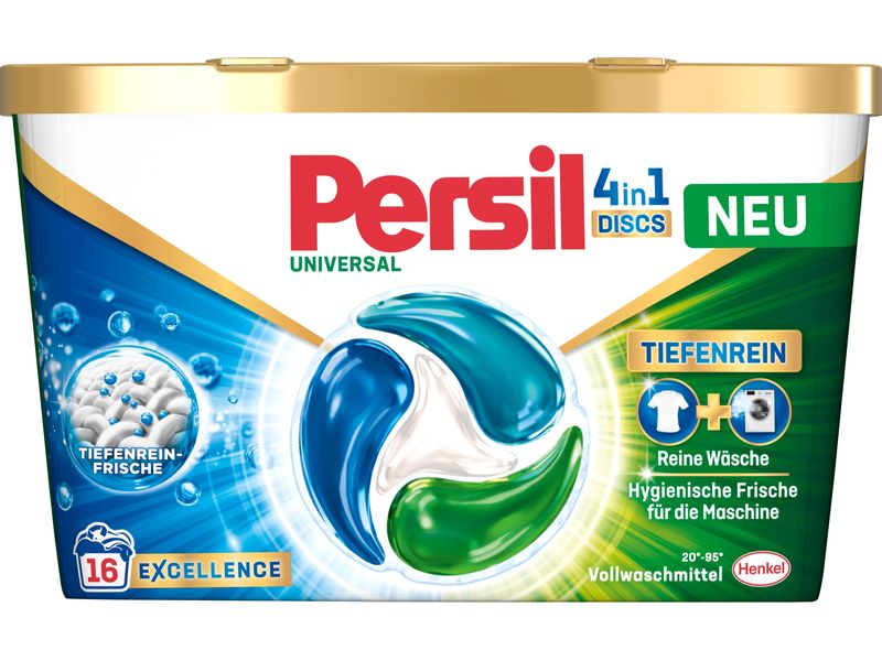 Persil Waschmittel Kapseln Universal Discs 16 WG, 272g Vollwaschmittel für saubere Wäsche