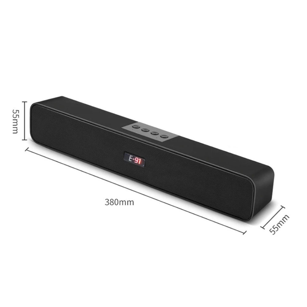 (10W) Bluetooth Stereo Smart Soundbar Heimkino TV Lautsprecher mit USB / Aux-In / Micro SD Karte - Schwarz