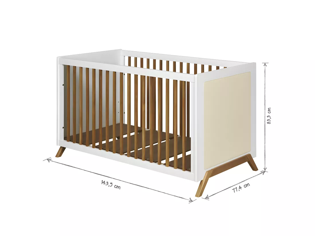 Lit bébé avec matelas 70x140 cm panneaux de fibres blanc AZU