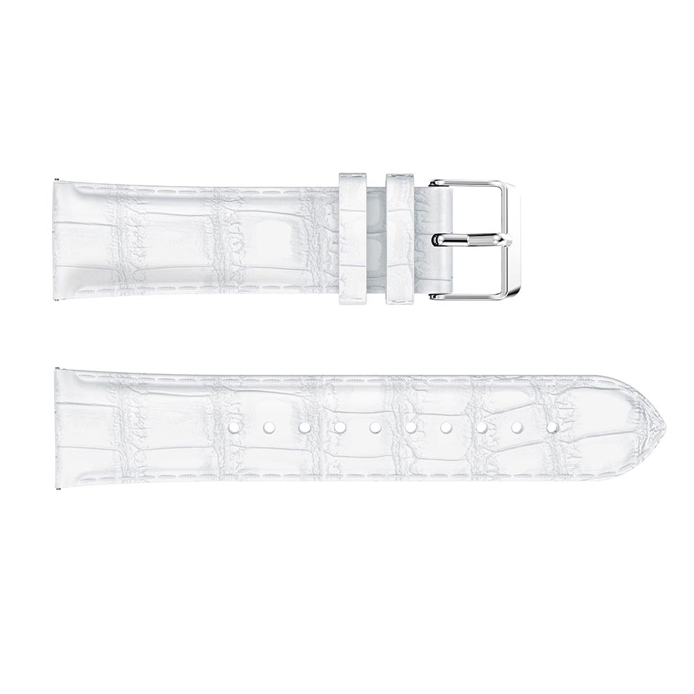 Samsung Galaxy Watch 4 Classic (42 mm / 46 mm) Echtleder Armband im Kroko Look - Weiss