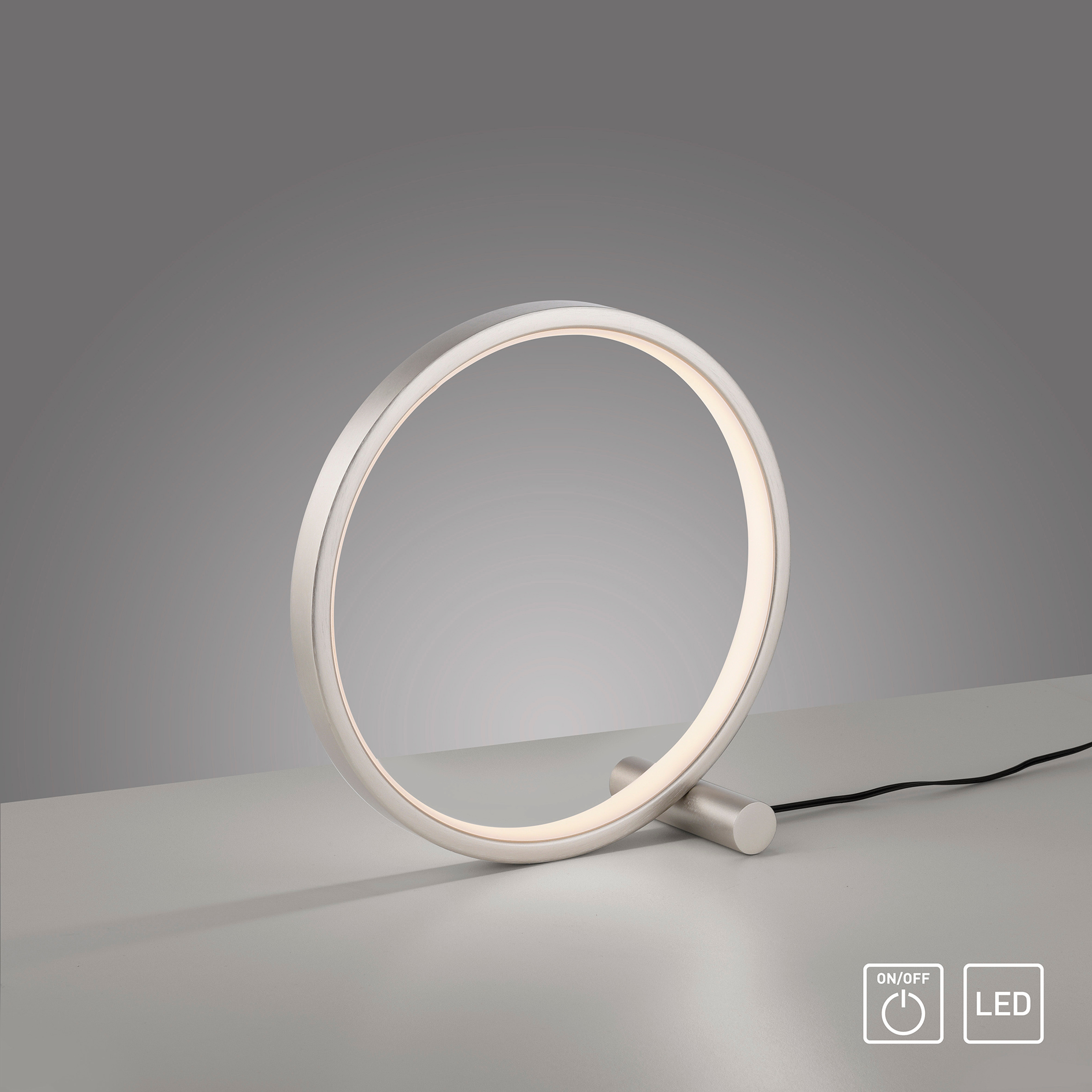 LED-Tischleuchte - silber - Ø 25 cm