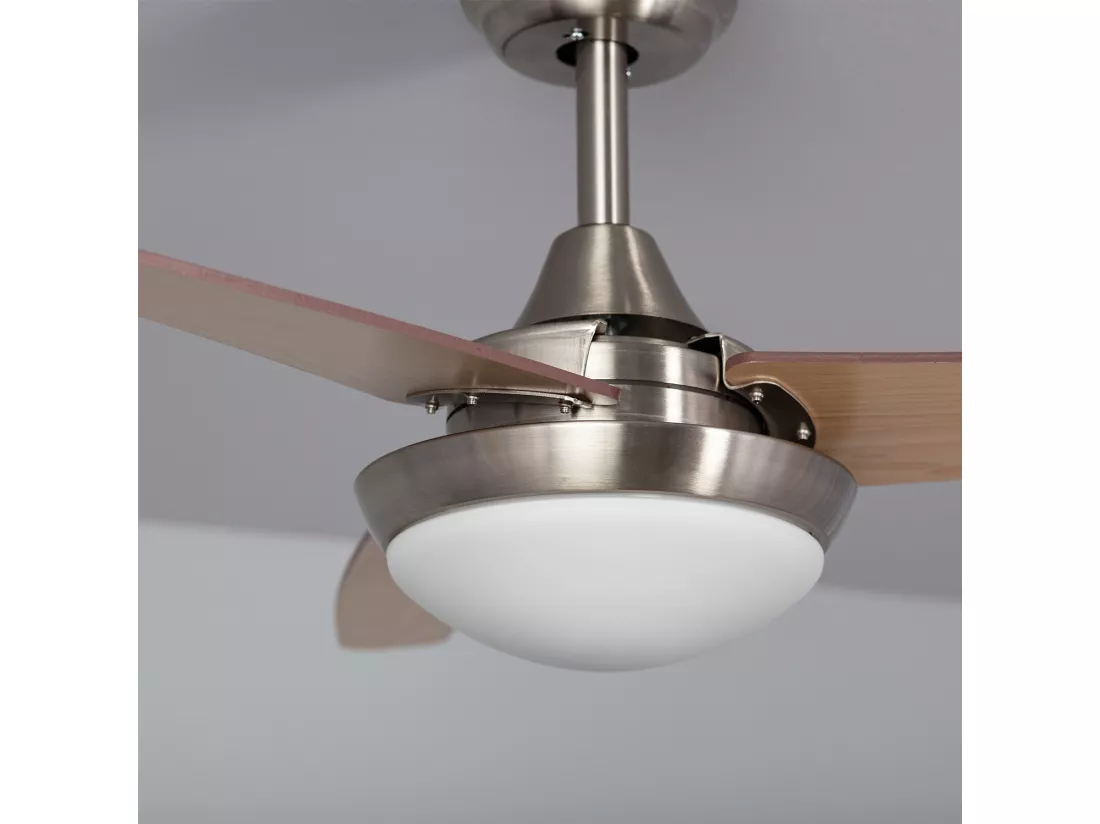Ventilateur de Plafond Silencieux Neil Bois 107cm Moteur DC Argent