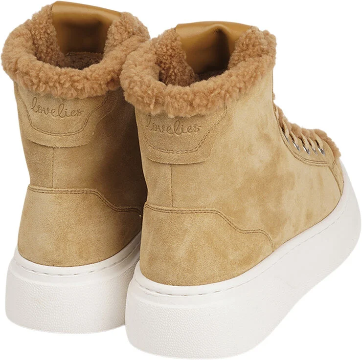 Lovelies FAJARDO SHEARLING - HIGH SHEARLING SNEAKER Warm taupe