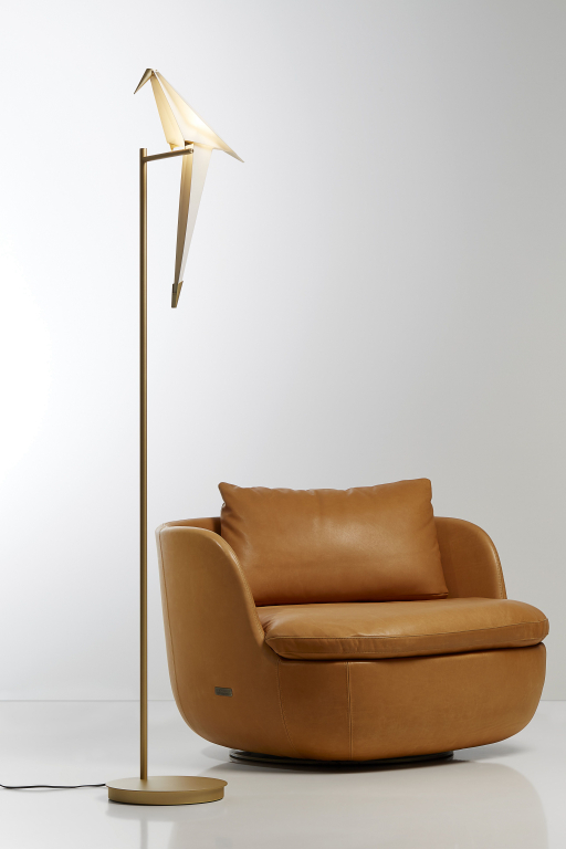 Moooi Perch Light vloerlamp LED messing/wit