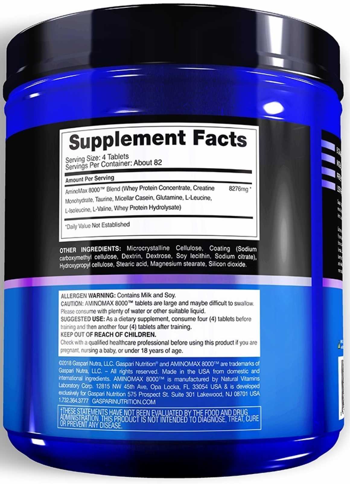 Gaspari Nutrition Aminoax 8000 325 comprimidos