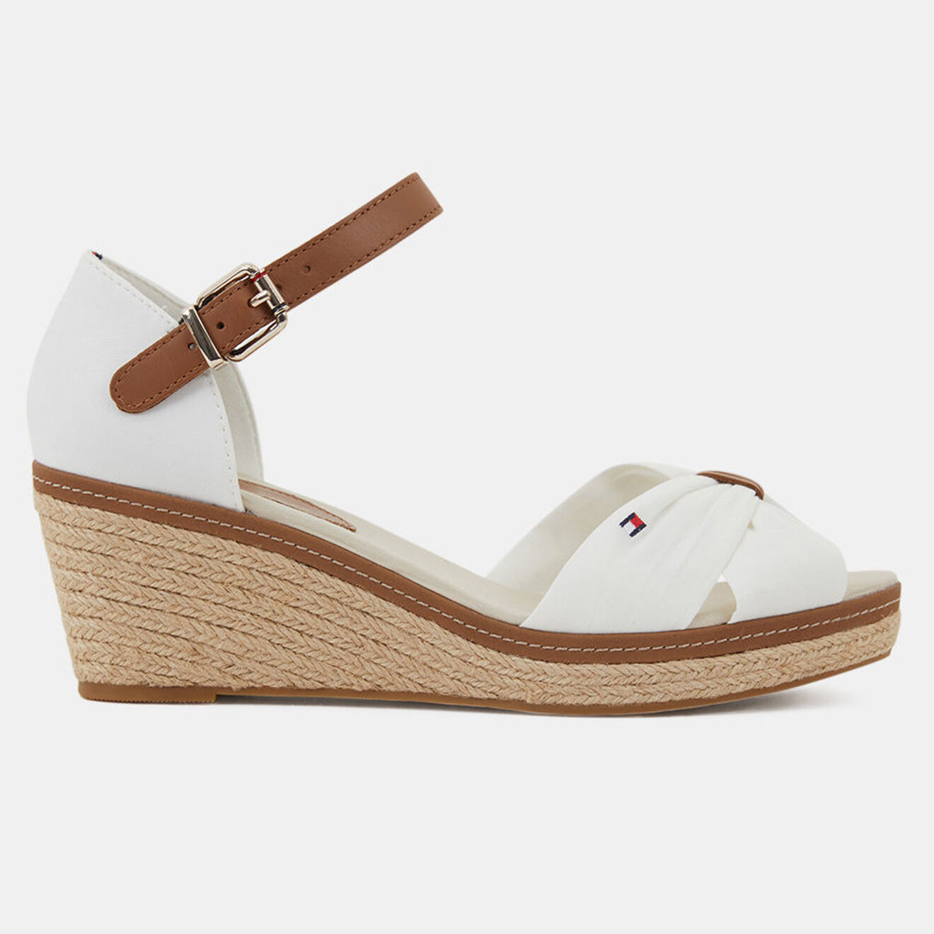 Tommy Hilfiger Sandales compensées Iconic Elba Mid blanches - Talon 6 cm