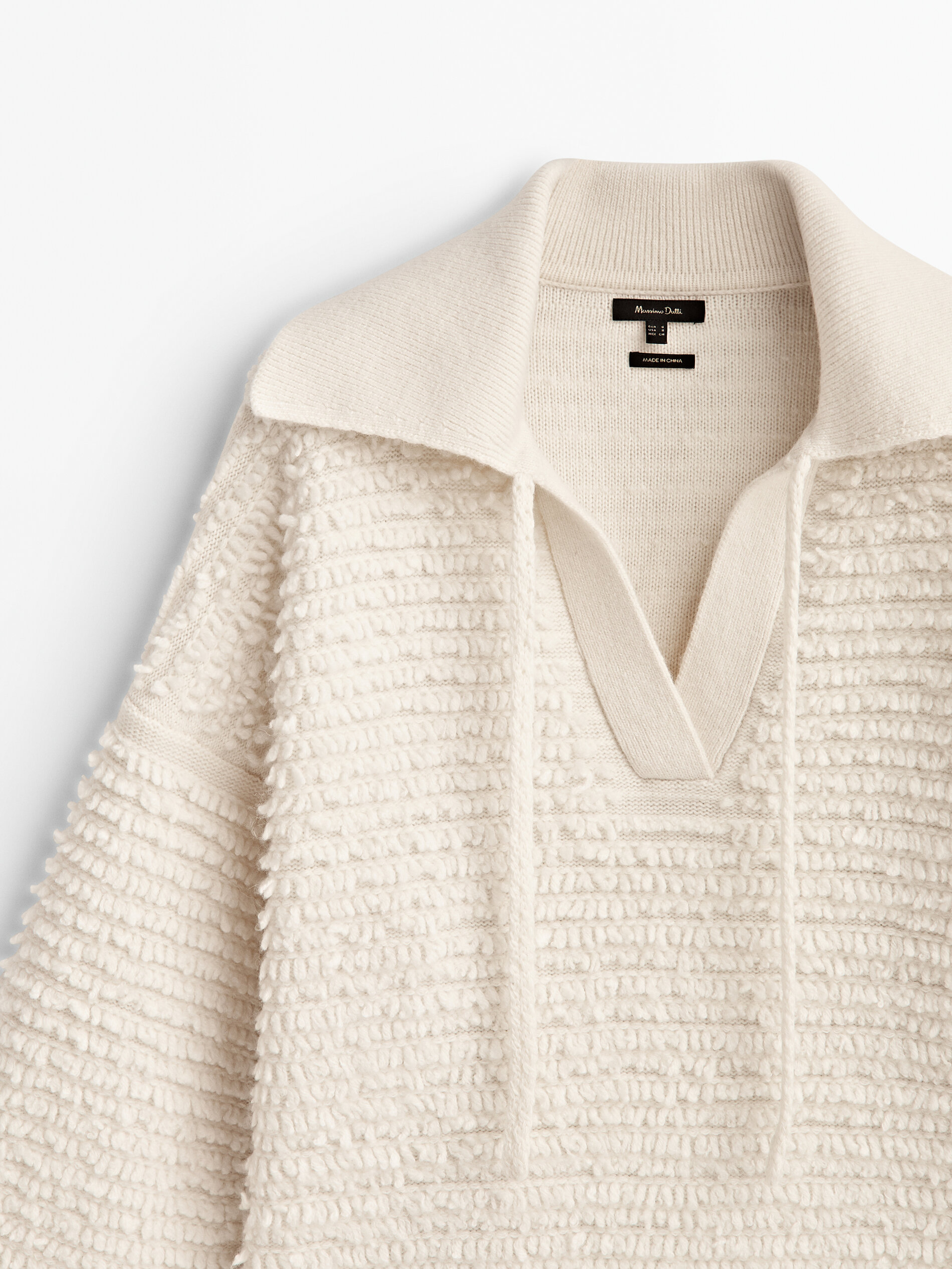 Jersey cuello polo ponto boucle - BEGE