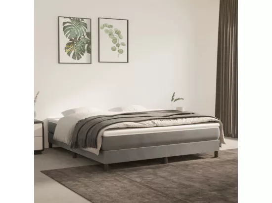 Sommier à lattes de lit Gris clair 180x200 cm Velours