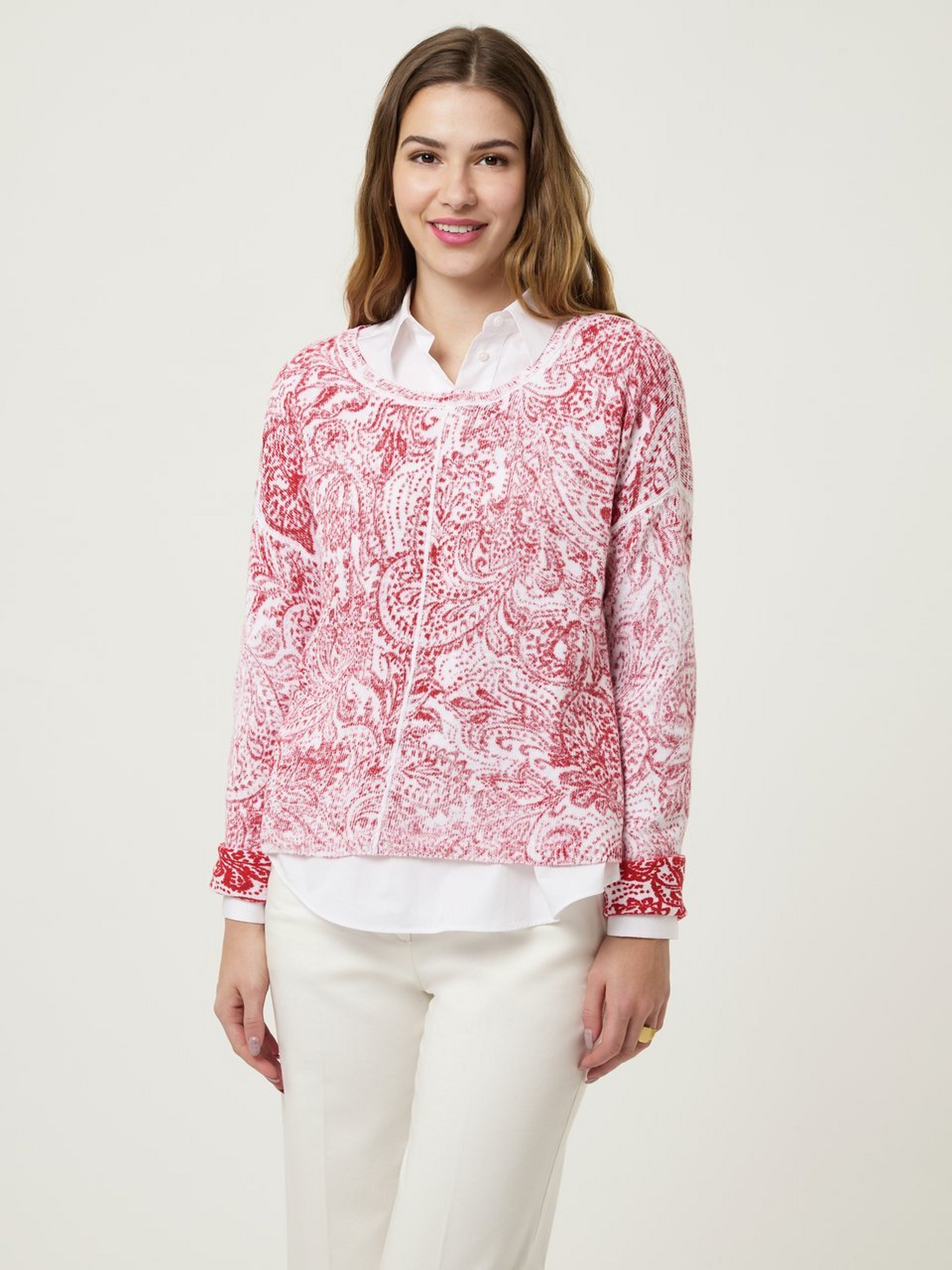 Pullover mit U-Boot-Ausschnitt