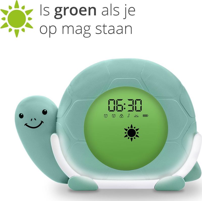 LUVION - Schildpad - Slaaptrainer - Kinderwekker - Nachtlamp - Witte Ruis