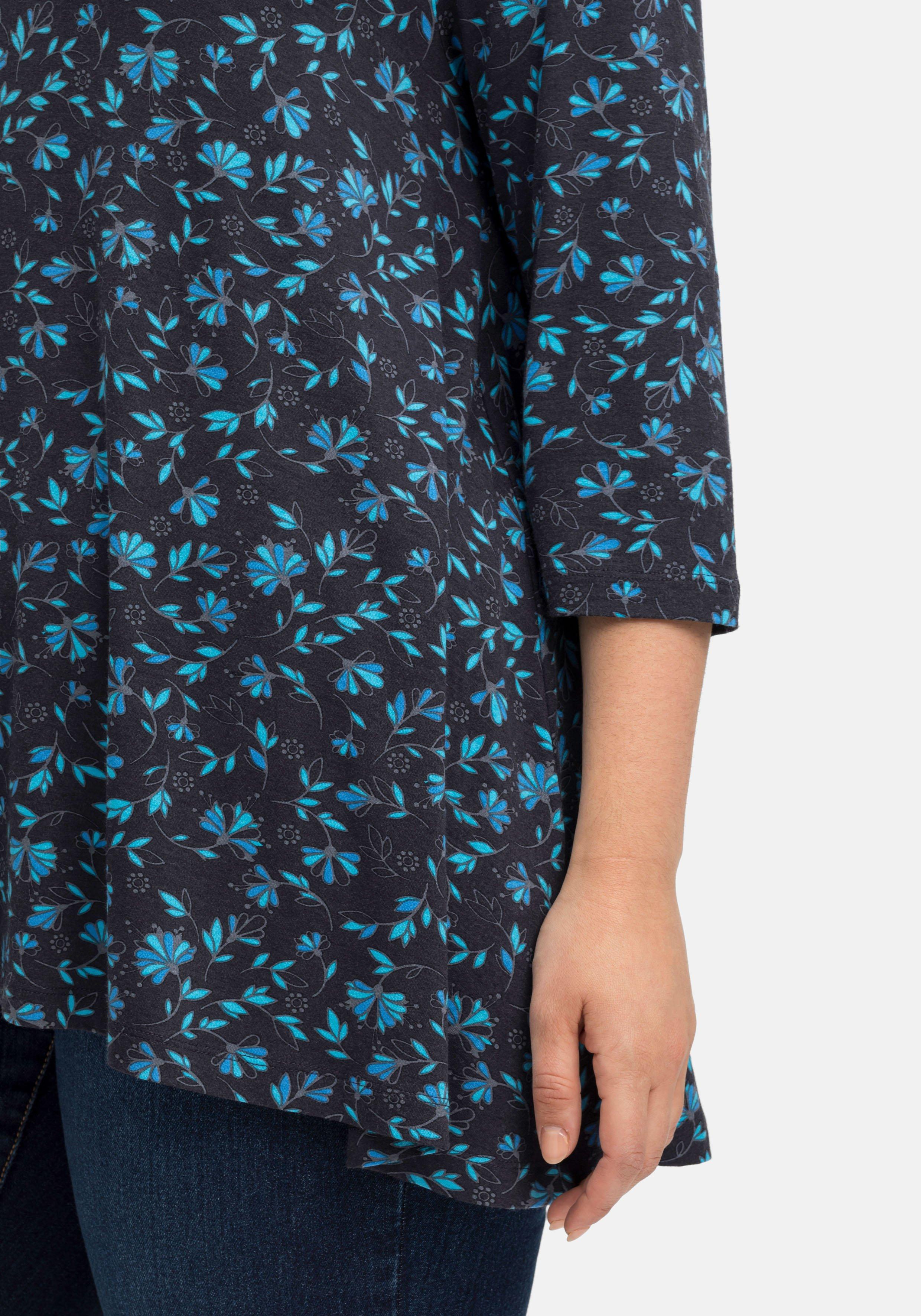 Shirt mit 3/4-Arm und Alloverdruck, leicht elastisch