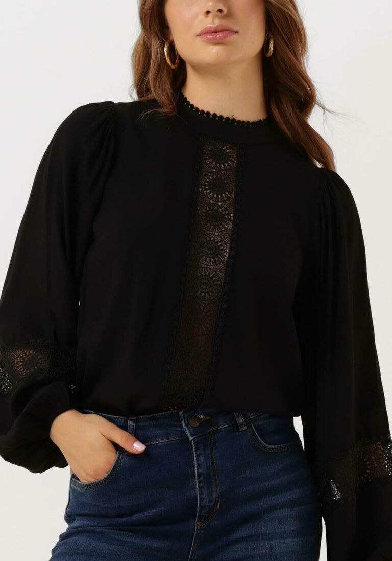 JANSEN AMSTERDAM zwarte jansen amsterdam blouse nilou
