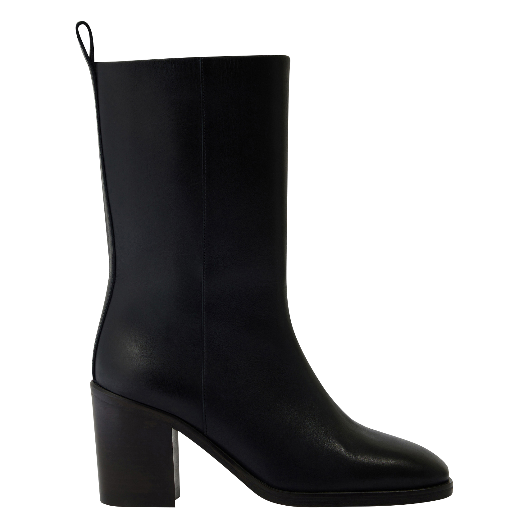 CARA - Bottes à talon en cuir| Noir
