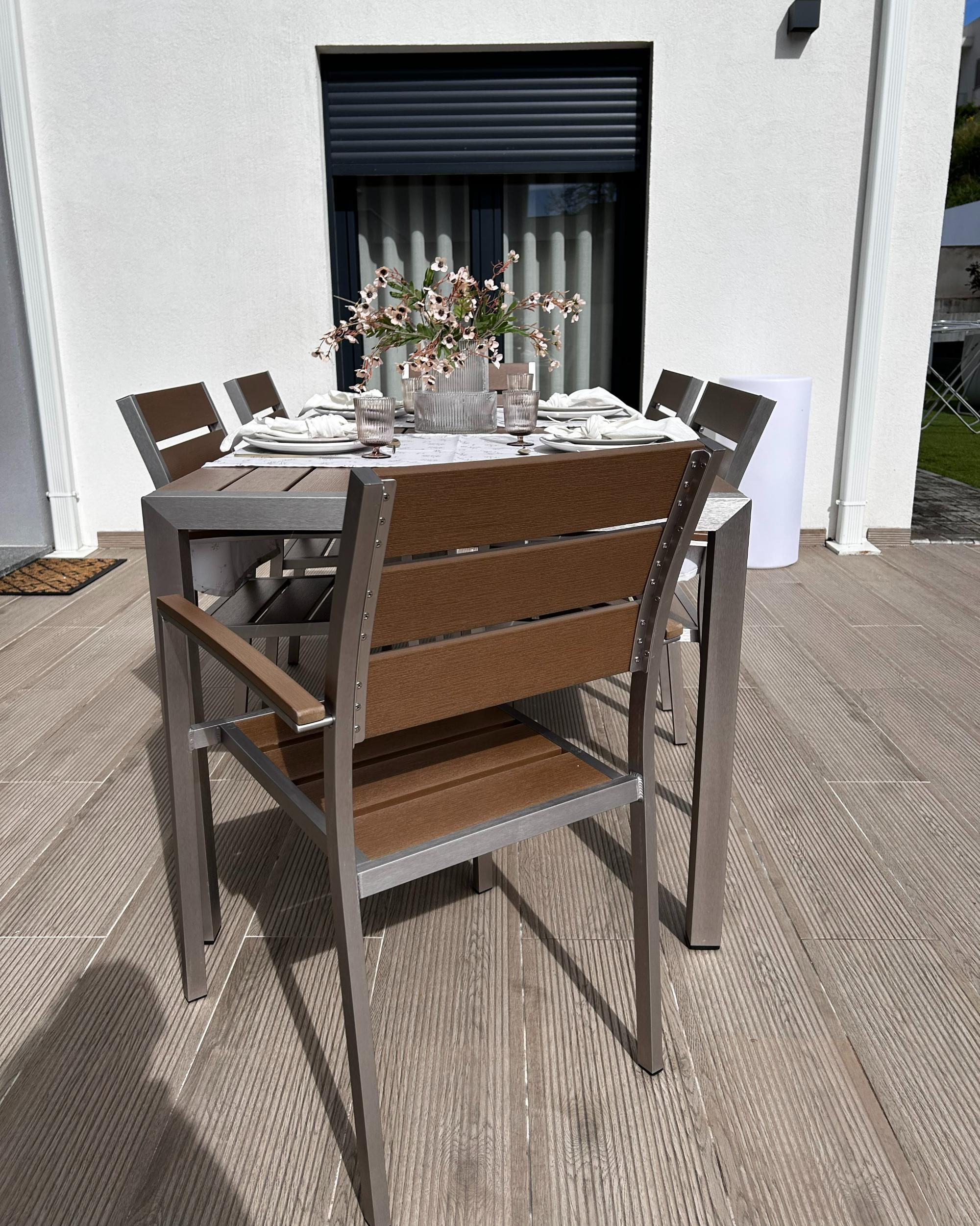 Set van 6 tuinstoelen VERNIO Bruin