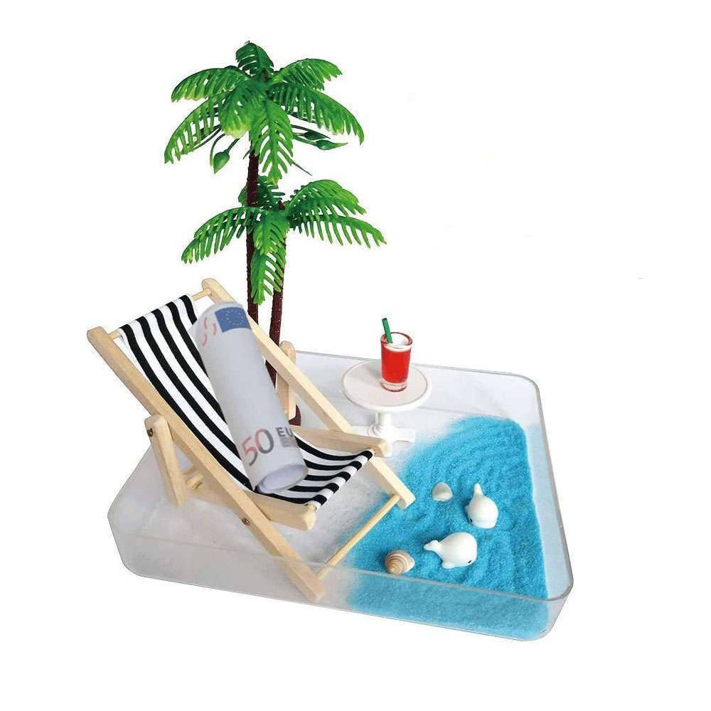 (19-tlg. Set) Deko Miniatur Strand Zubehör Bastel DIY Micro Beach