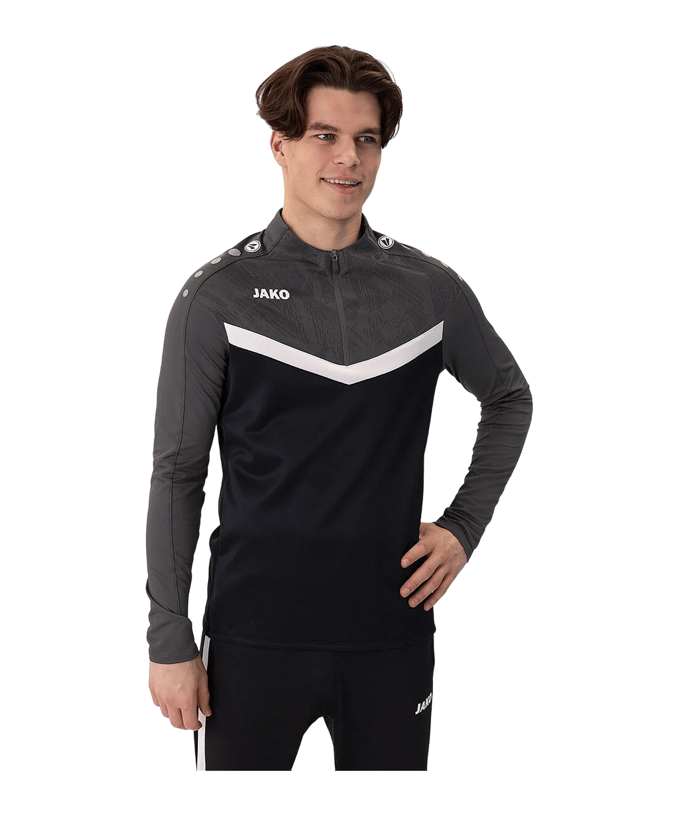 JAKO Iconic HalfZip Sweatshirt Schwarz F801