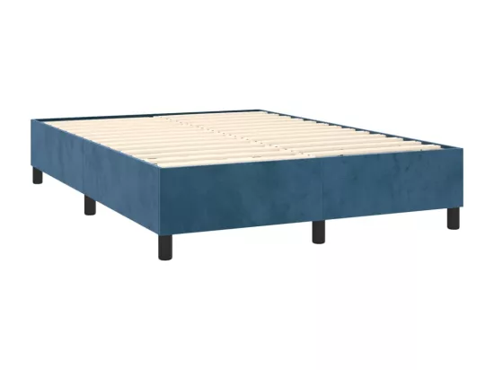 Sommier tapissier matelas et LED Bleu foncé 140x190 cm Velours