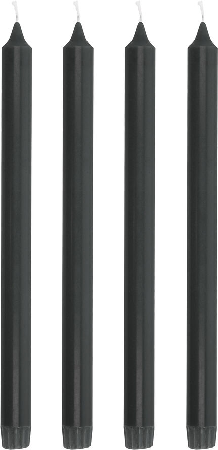 Villa Collection Kronelys Aia 30 cm 4 stk. Sort Stearin Sort