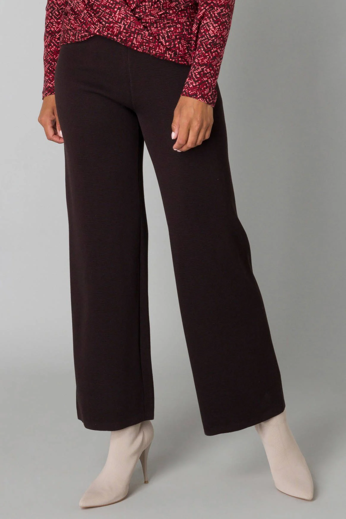 Yest wide leg broek donkerbruin