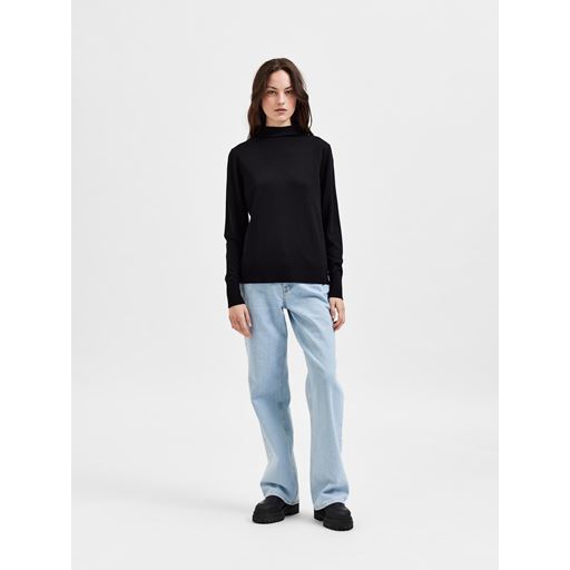 Selected Femme Magda Striktrøje, Sort, XXL