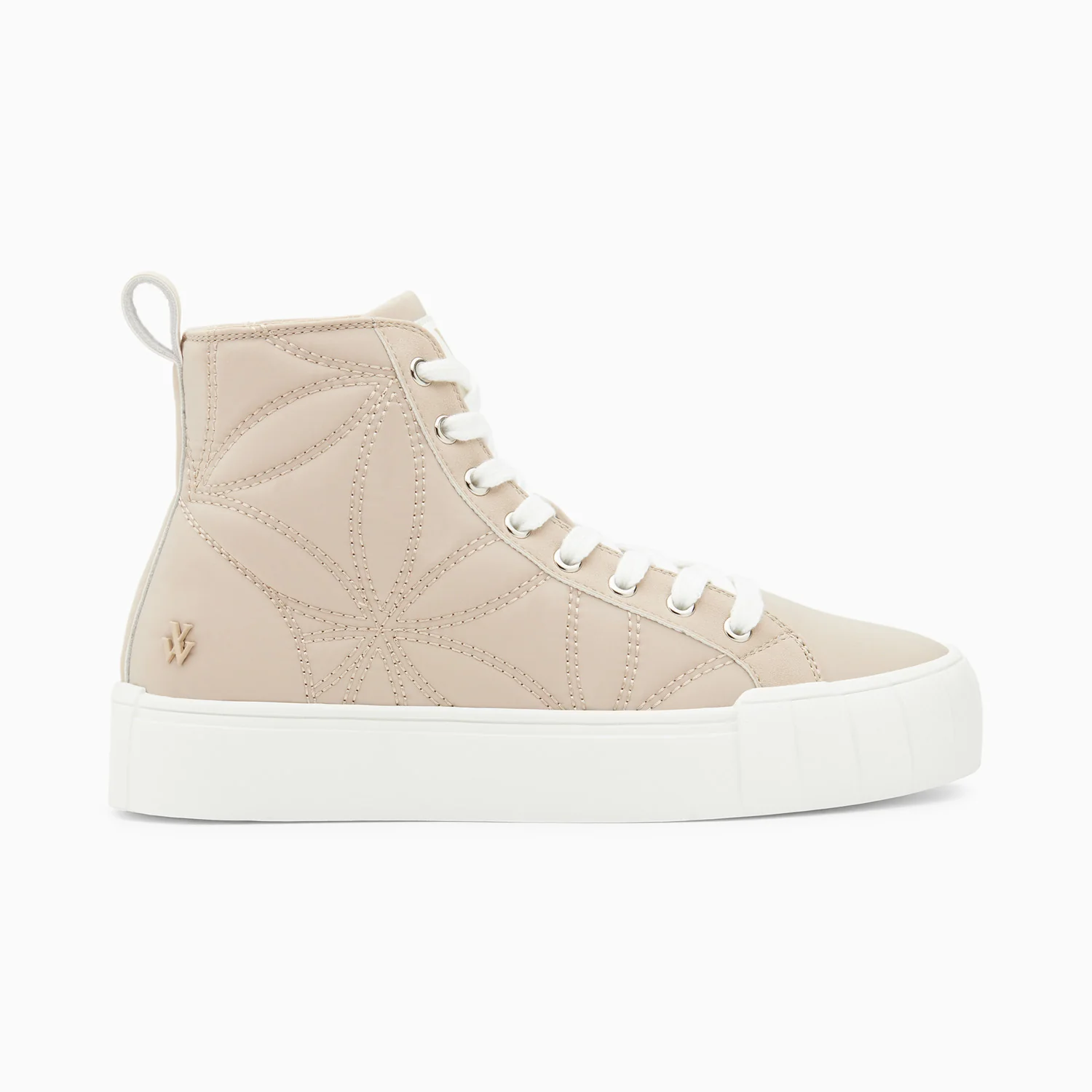 Sneakers-Baskets montantes Nalya beiges matelassées
