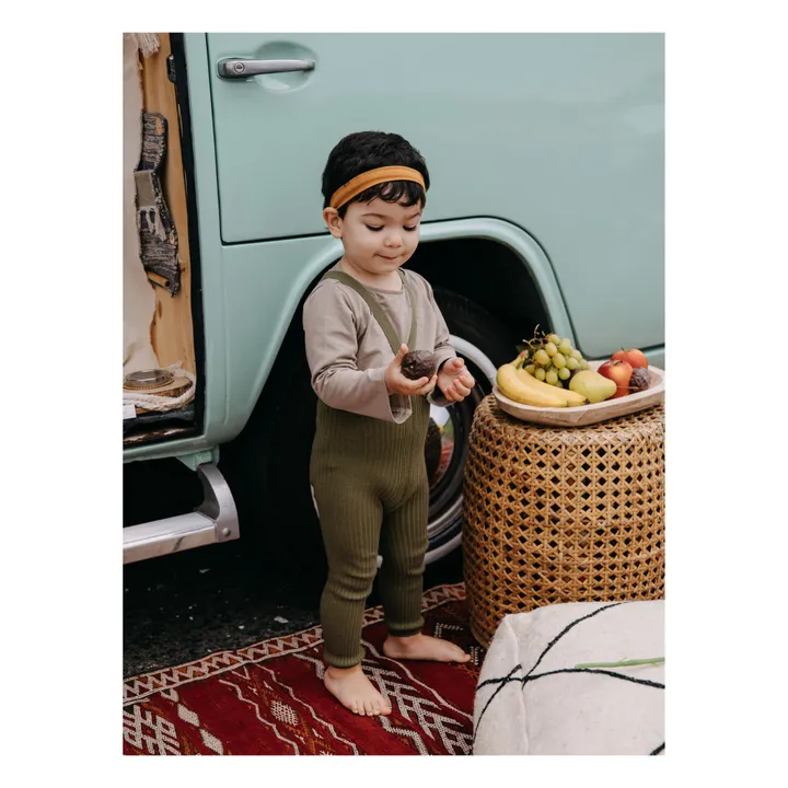 Silly Silas Collants à Bretelles Hippy Coton Bio Sans Pieds | Olive