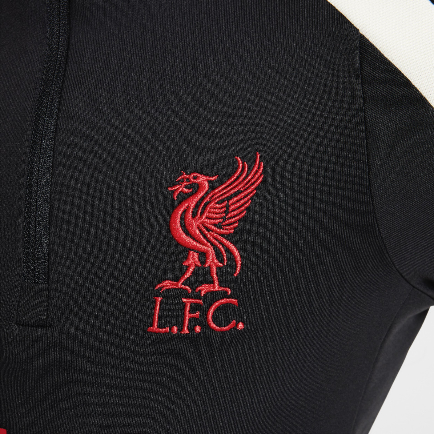 Nike Liverpool Strike Trainingspak 1/4-Zip 2024-2025 Kids Zwart Rood Gebroken Wit