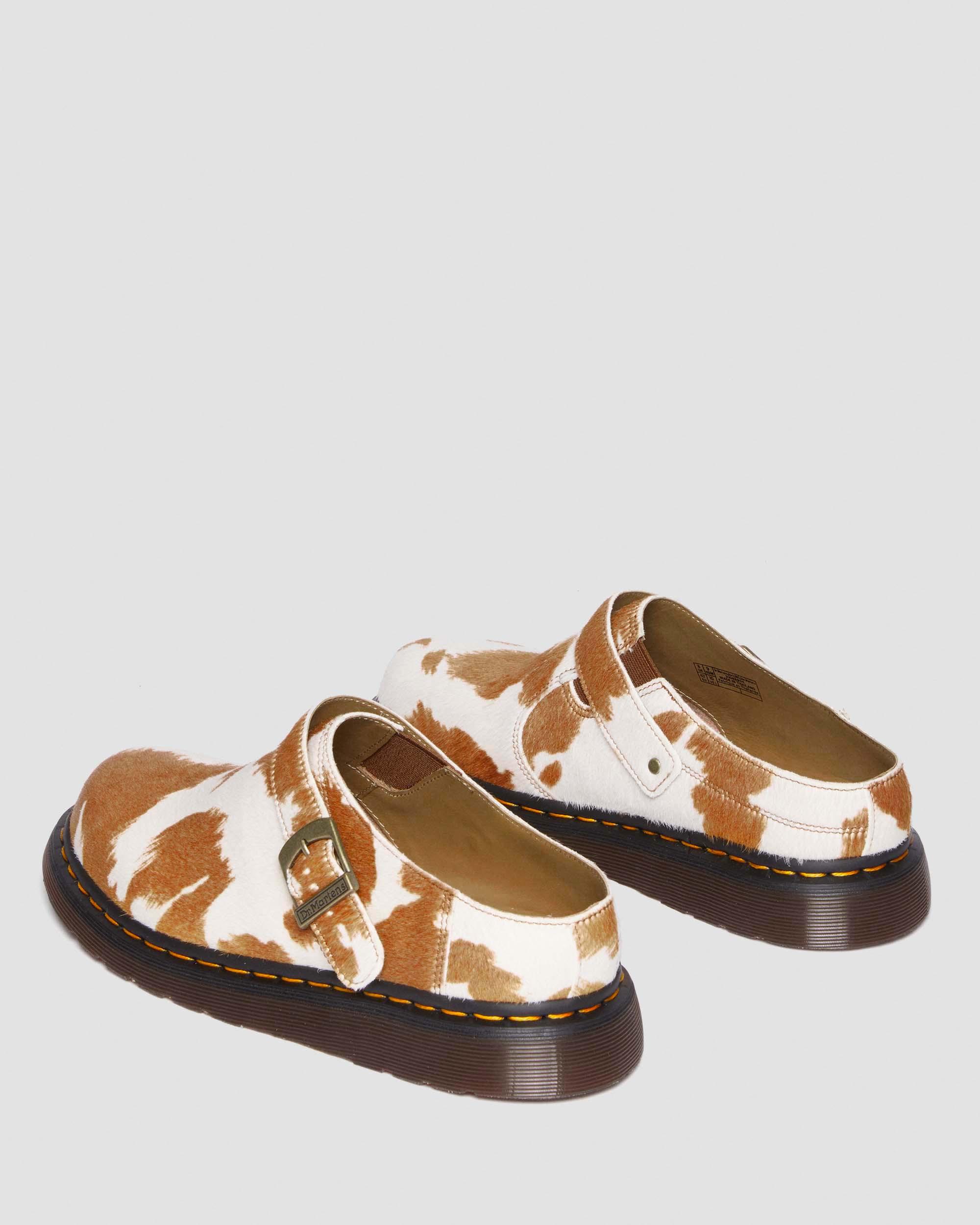Isham Hair-On Cow Print Slingback Mules