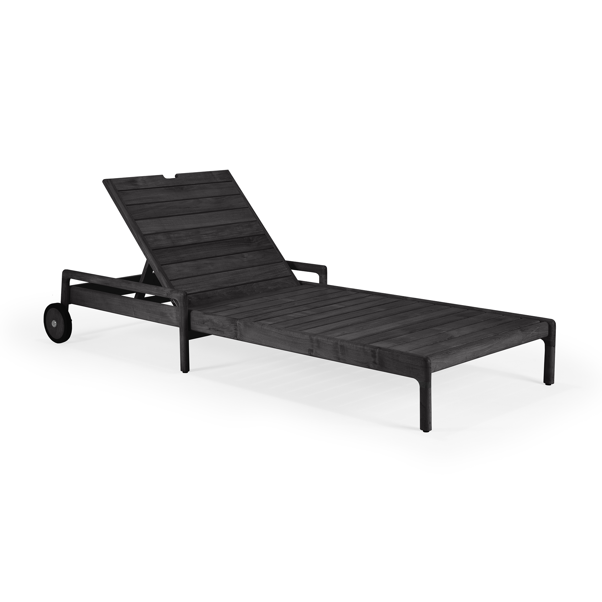 Teak Jack adjustable lounger - houten frame - zwart