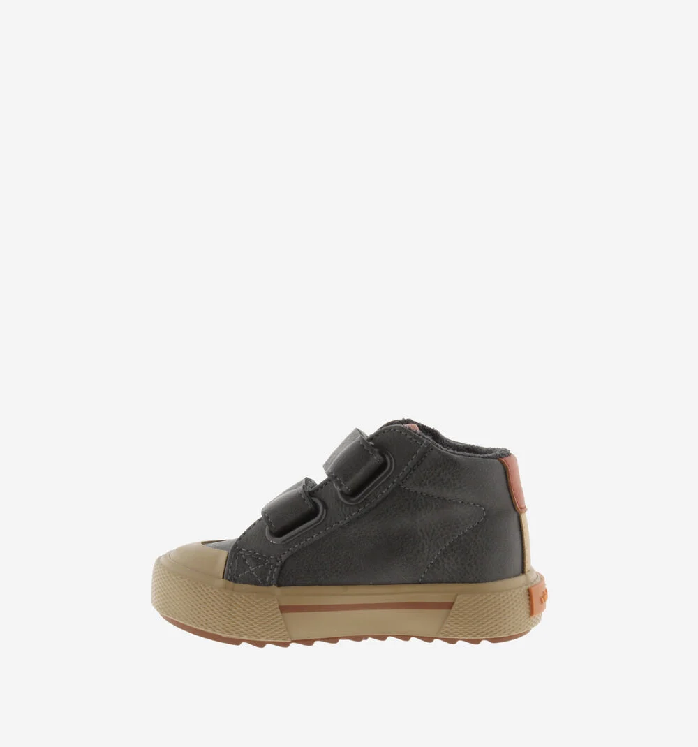 TRIBU SCRATCH EFFET CUIR & PRINT ESPACE Bottines avec des motifs de l'espace pour garçon ANTRACITA
