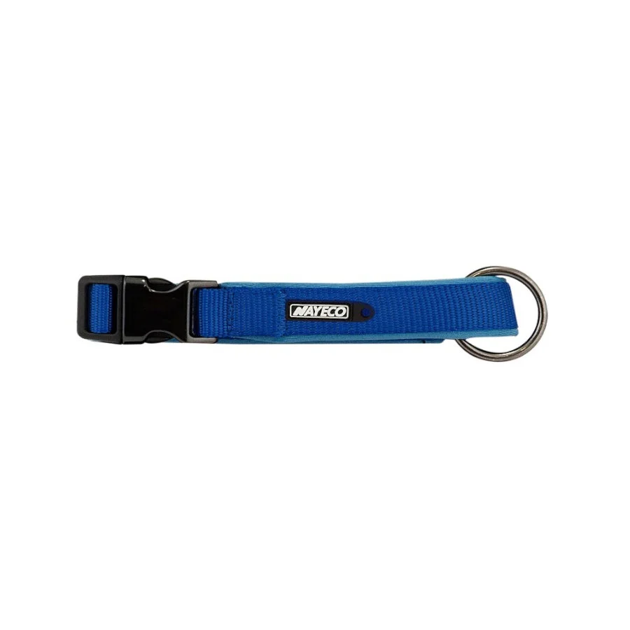 Coleira de neoprene azul para cães Nayeco
