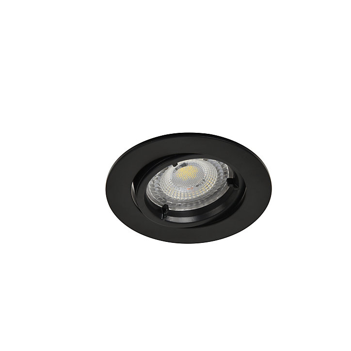 3 spots encastrables Salk GU10 blanc chaud IP20 450lm 4.9W Ø8.5xH.9.4cm noir GoodHome