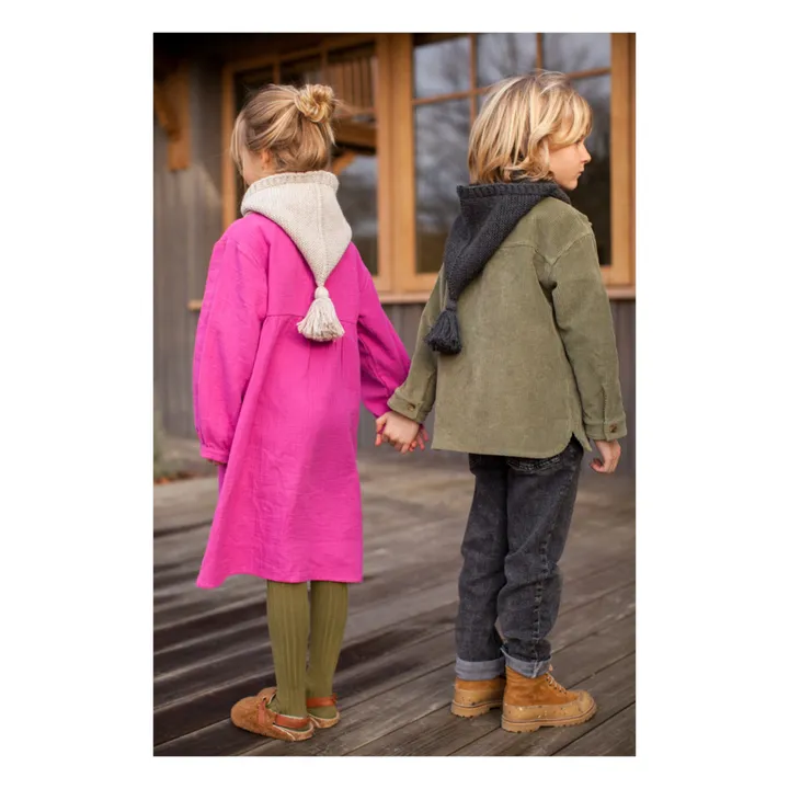 Marlot Paris Robe Gaze de Coton Romane | Rose fuschia