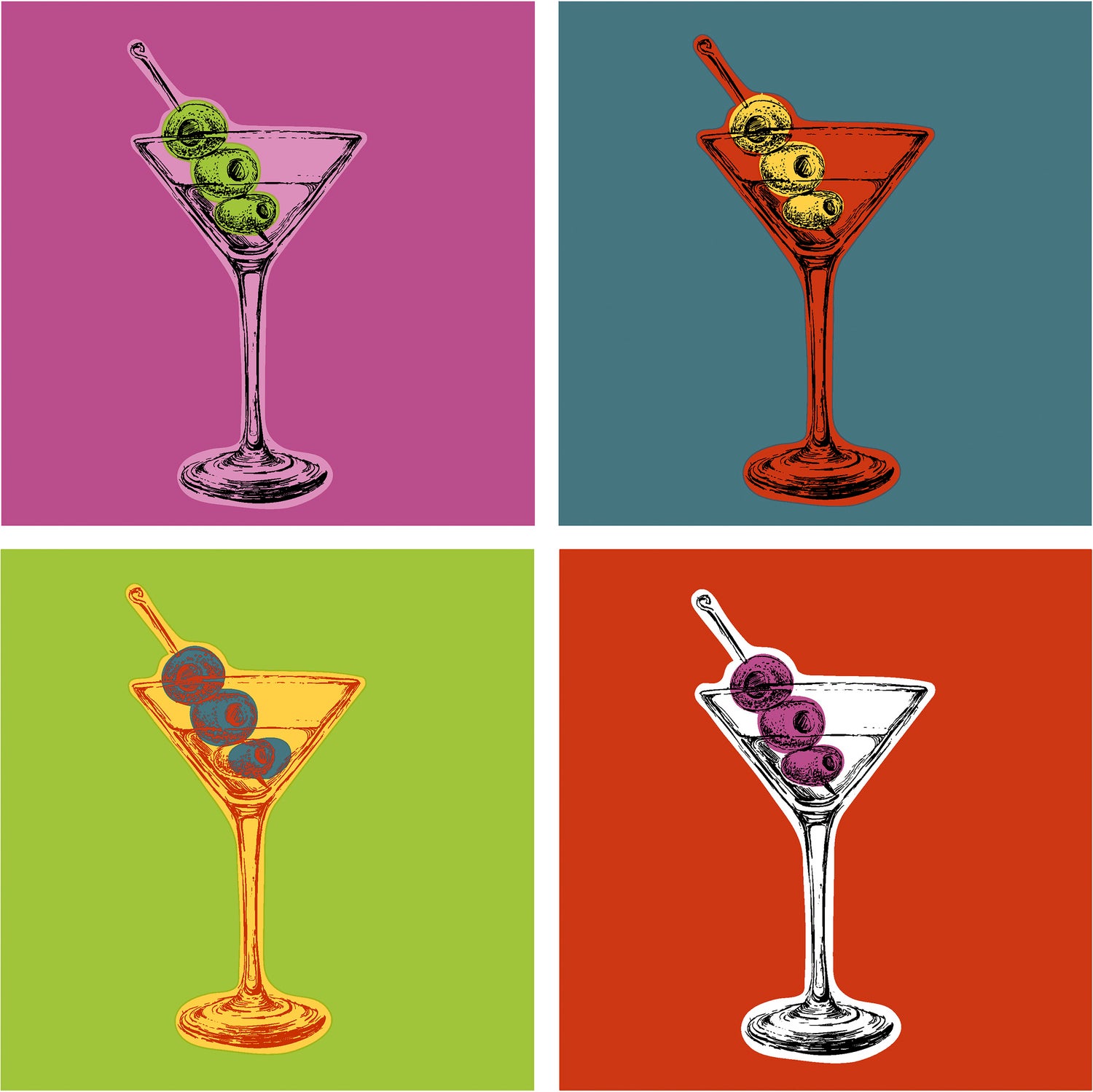 Duni servetten martini Paper + Design multi 33 x 33 cm 20 stuks