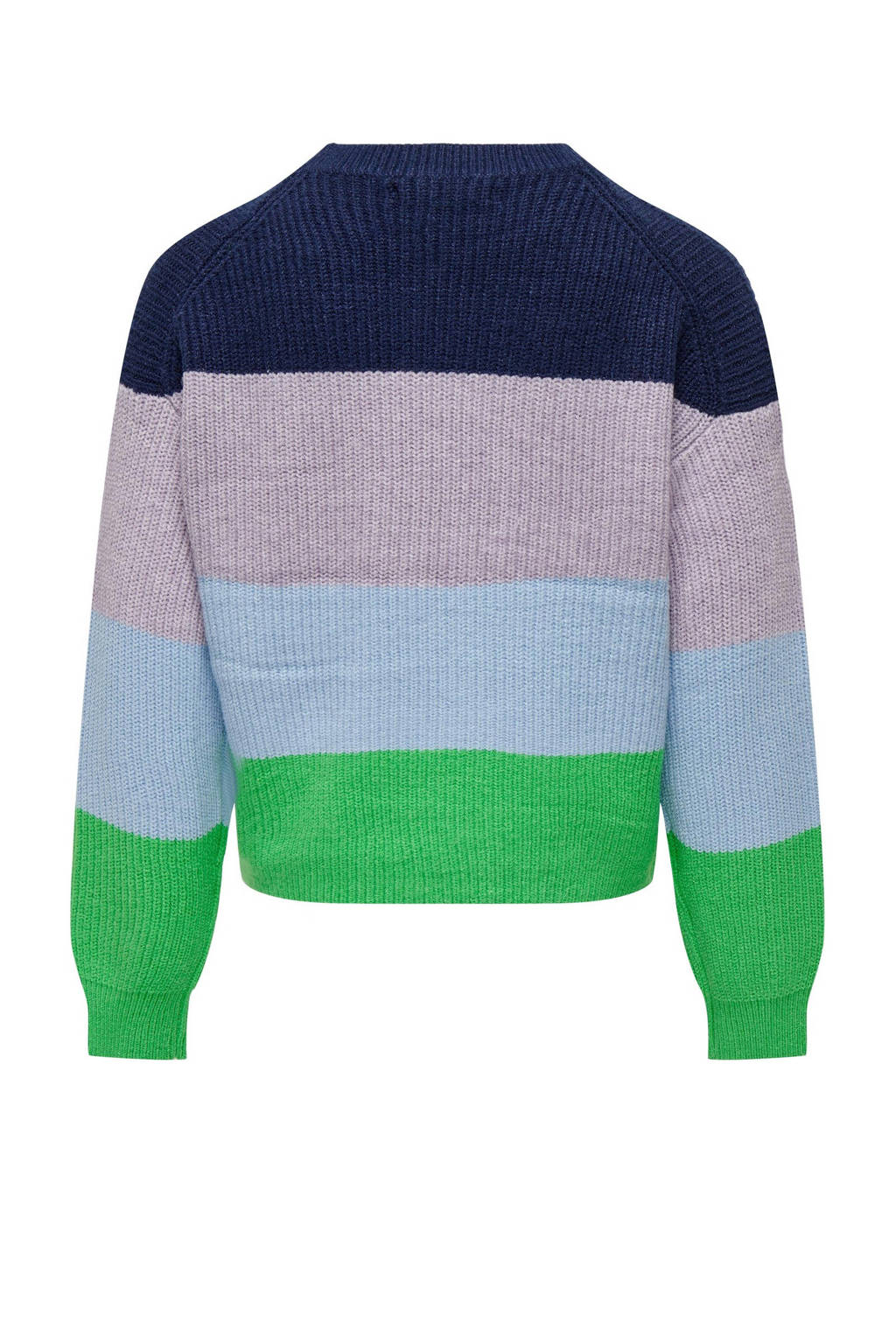 ONLY gestreepte trui KOGSANDY felgroen/multicolor