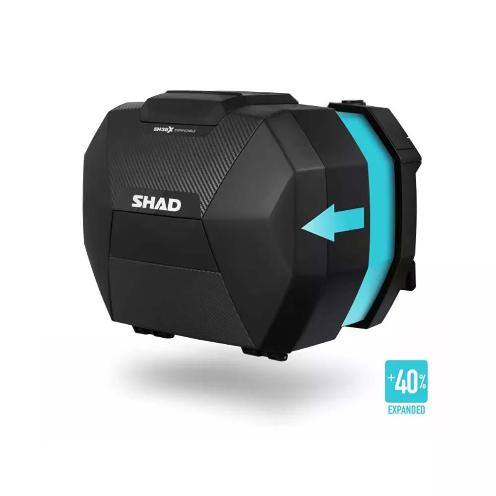 Shad - Valise latérale SH38X + Capot Carbone Noir / Carbone