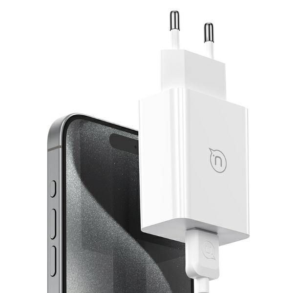 (18W) USB C Ladegerät Netzteil Fast Charger Power Delivery 3.0   (1m) USB C Ladekabel (USA001486) - Weiss
