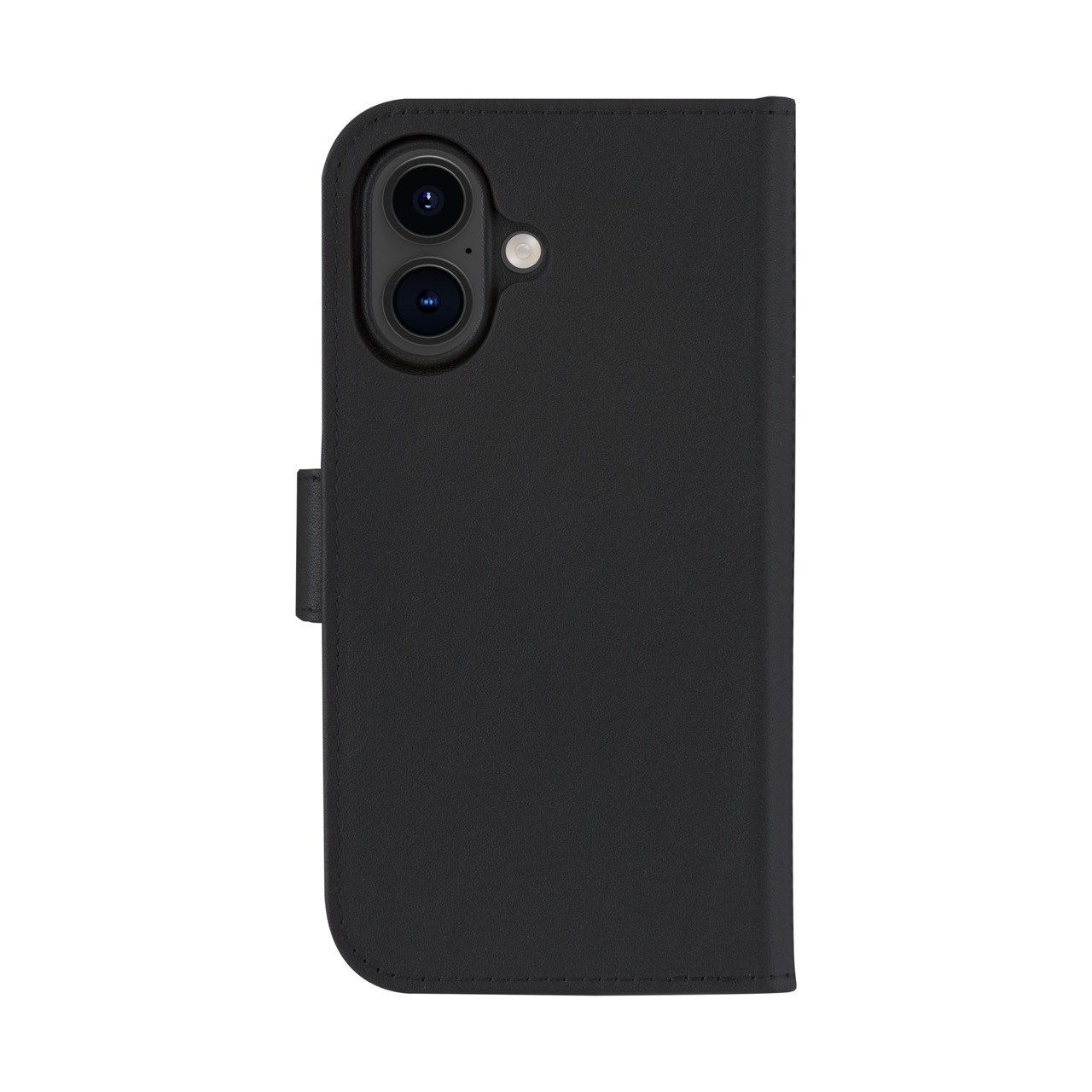 iPhone 16 2in1 MagSafe Wallet Case Echtleder Tasche mit RFID Schutz Lynge (LM61GTBL6304) - Schwarz