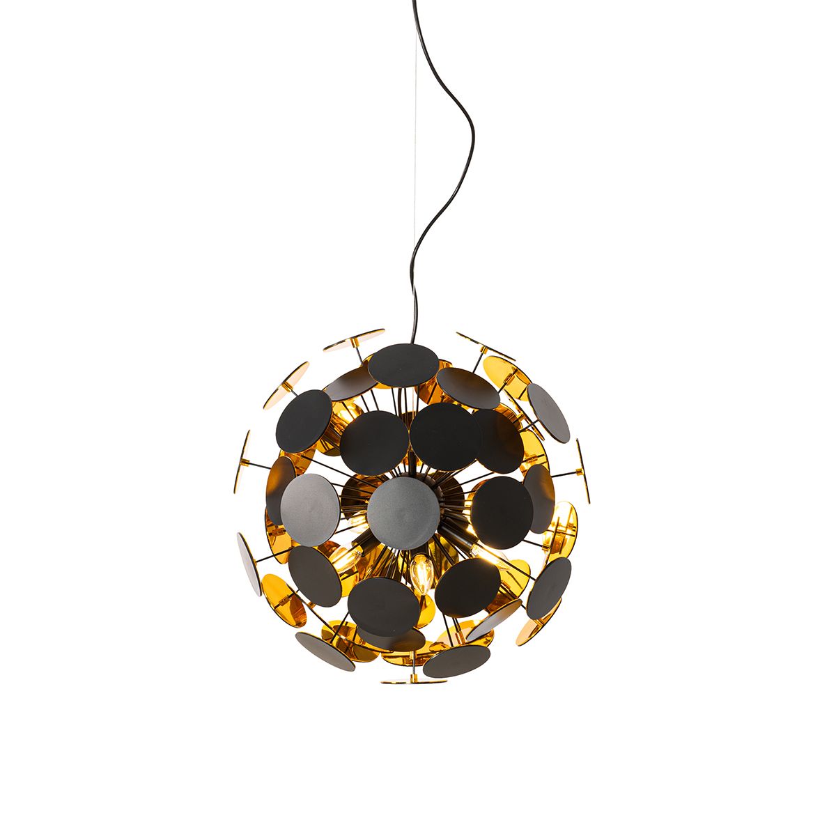 Design hanglamp zwart en goud - Cerchio