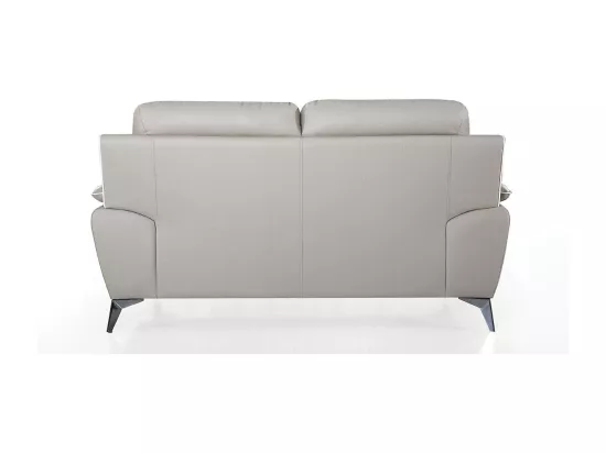 Canapé 2 places Cuir MAEL Beige - Angle Droit