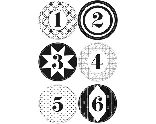 Ronde stickerset Adventskalender, 72 stuks.
