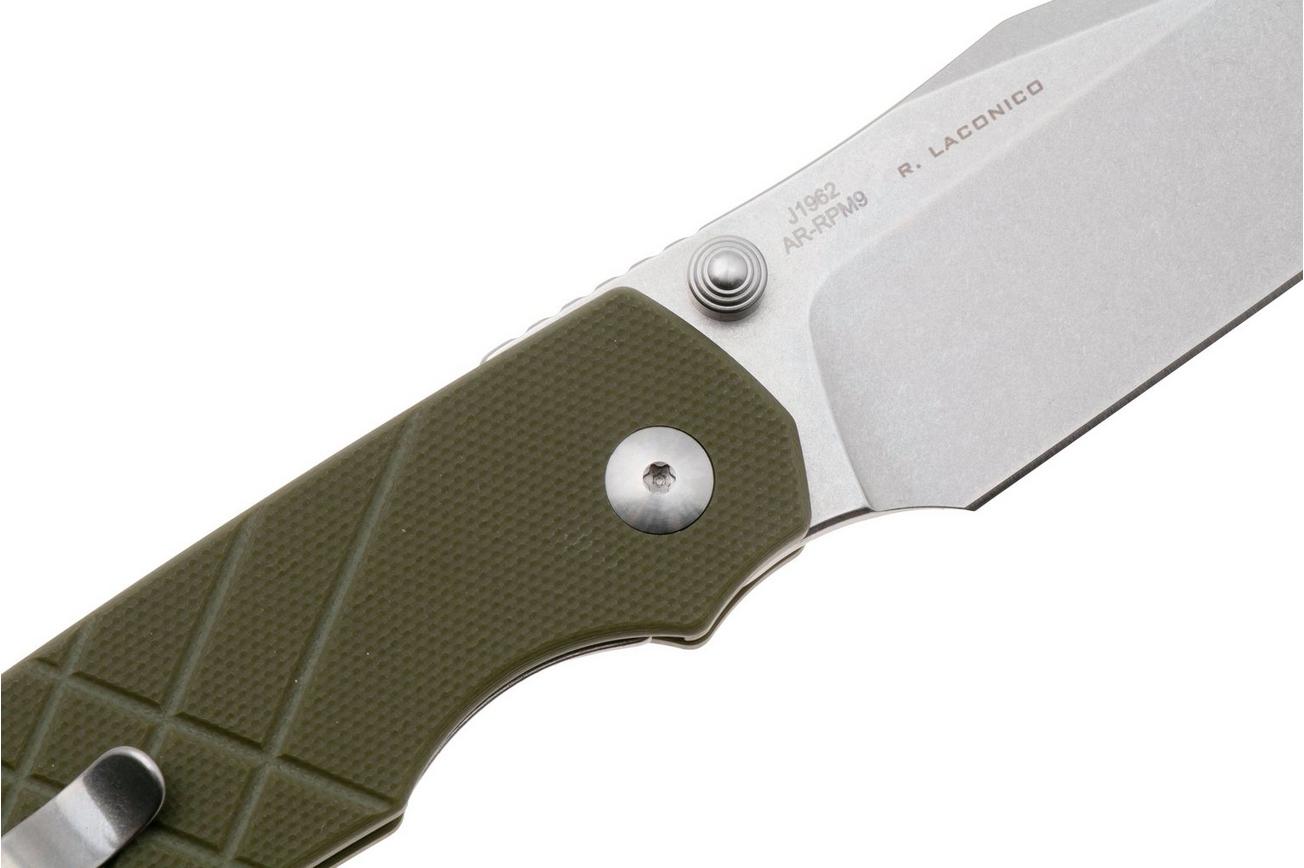CJRB Kestrel J1962-GN Stonewashed AR-RPM9, Green G10, zakmes, Ray Laconico design