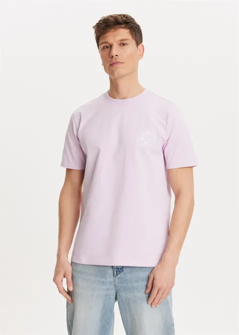 T-shirt met print flower art paars (LILA L)