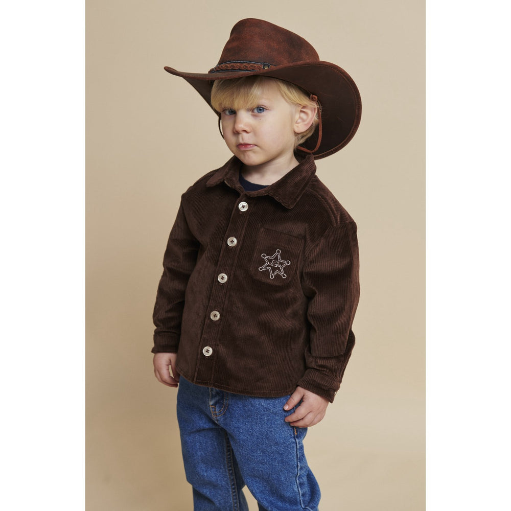 Køb COPENHAGEN COLORS Dk Brown Comb Corduroy Overshirt W. Emb.
